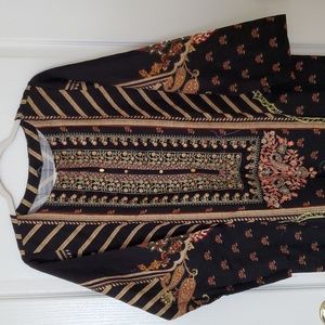 New Floral Embroidered & Printed long Kameez/Dress